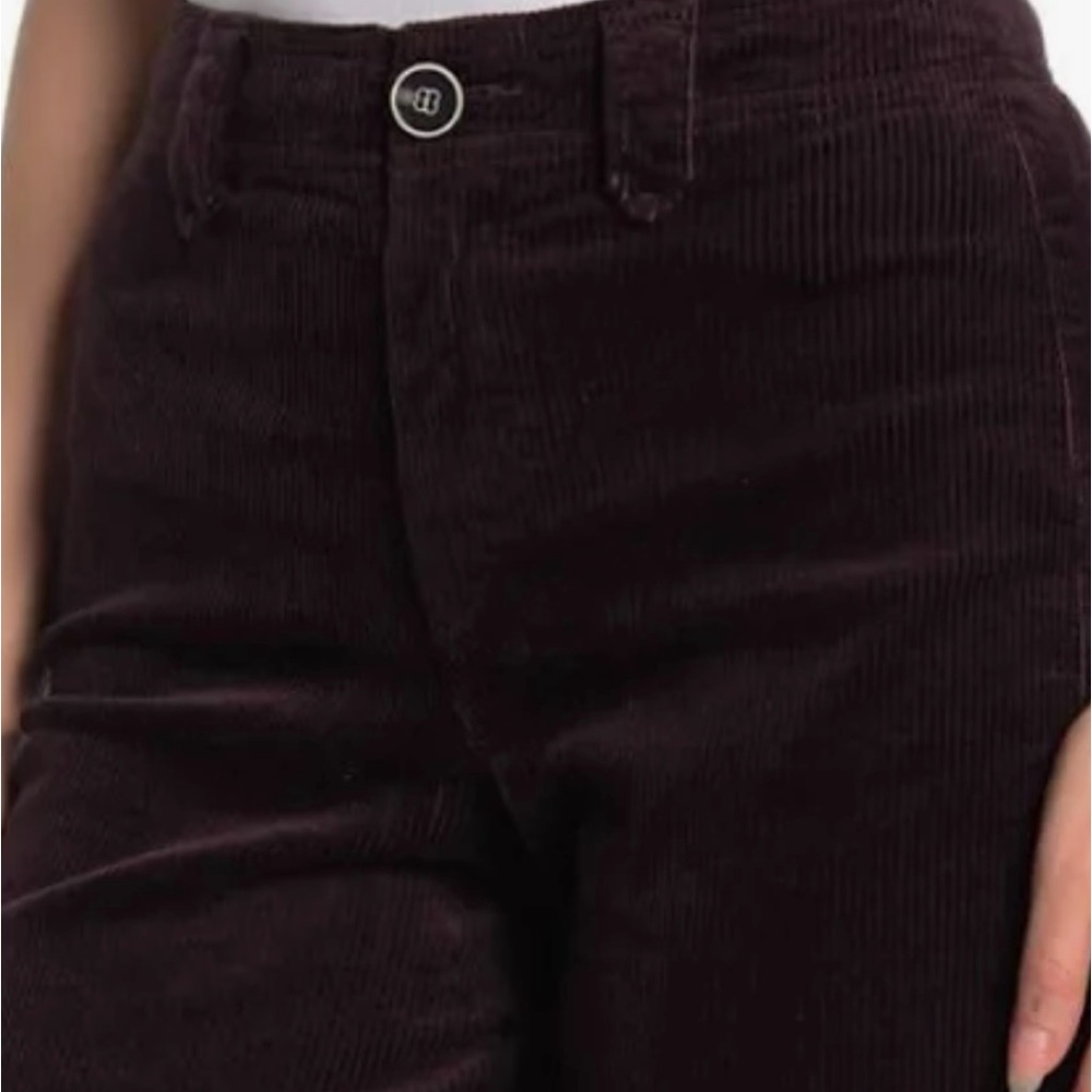 Paige Nellie Wide Leg Corduroy Cropped Jean